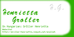 henrietta groller business card
