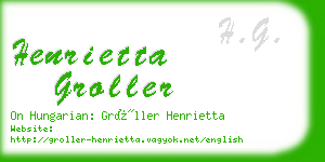 henrietta groller business card